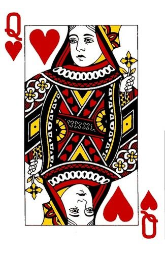Okay, let's break down this image of the Queen of Hearts playing card through several theoretical lenses. ## Visual Description The image depicts the Queen of Hearts playing card in a traditional style. The card featu...