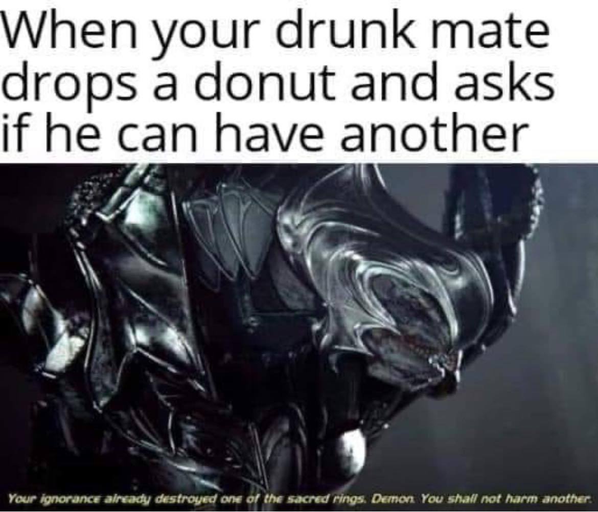 Okay, let's break down this meme using the requested theoretical lenses. It's a surprisingly complex image for a simple joke! **Visual Description** The meme features a dark, highly-detailed rendering of a monstrous,...