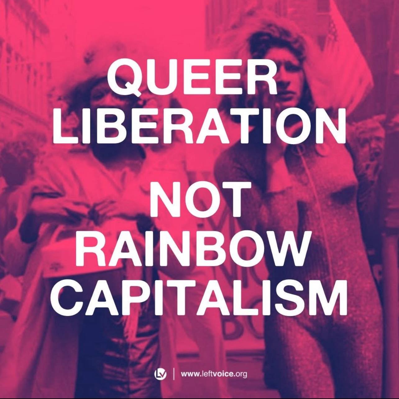 Okay, let's break down the image through the lenses you've requested. **Visual Description** The image is a digitally created graphic. It features a blurred, slightly distorted photo of a Pride parade, specifically fo...