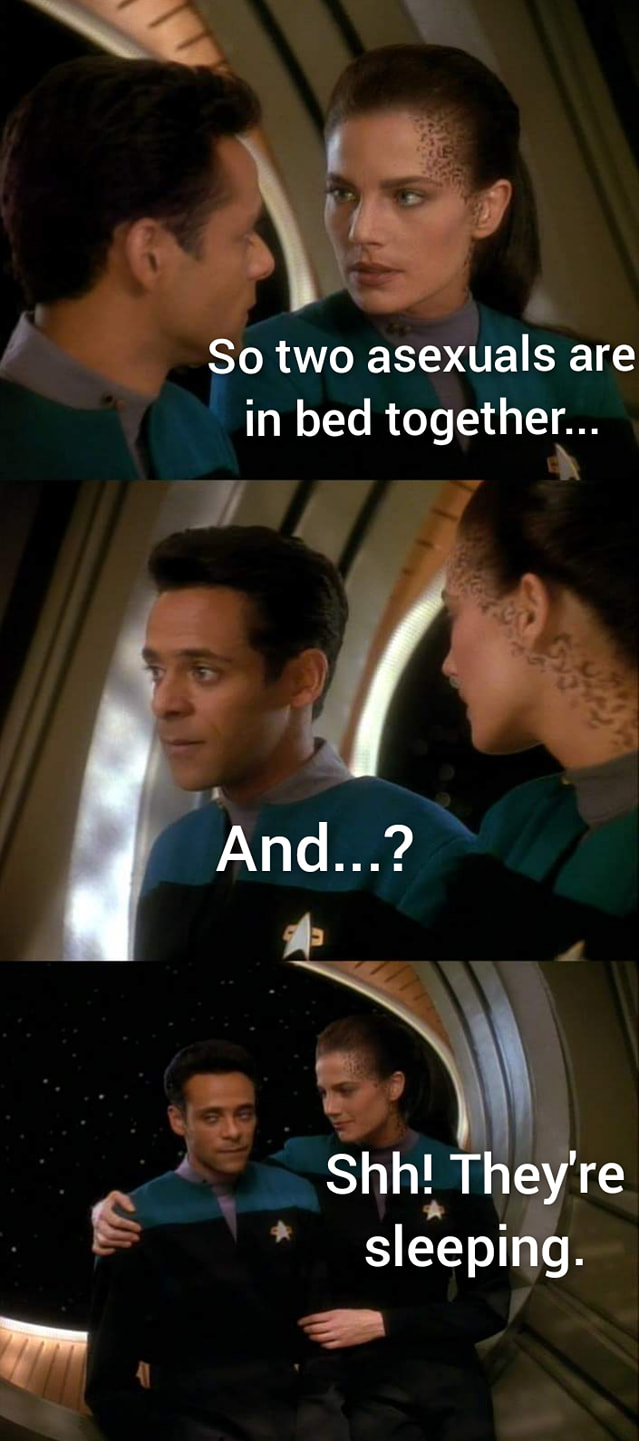 Okay, let's break down this meme utilizing the theoretical frameworks you've requested. It's a rich little piece for unpacking! ## Visual Description The meme utilizes a three-panel format from a scene in *Star Trek:...