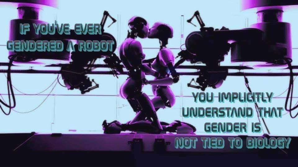 Okay, let's break down the image through the lens of several critical theories, assessing each one's applicability. **Visual Description** The image depicts two robotic figures seemingly engaged in a stylized, almost...