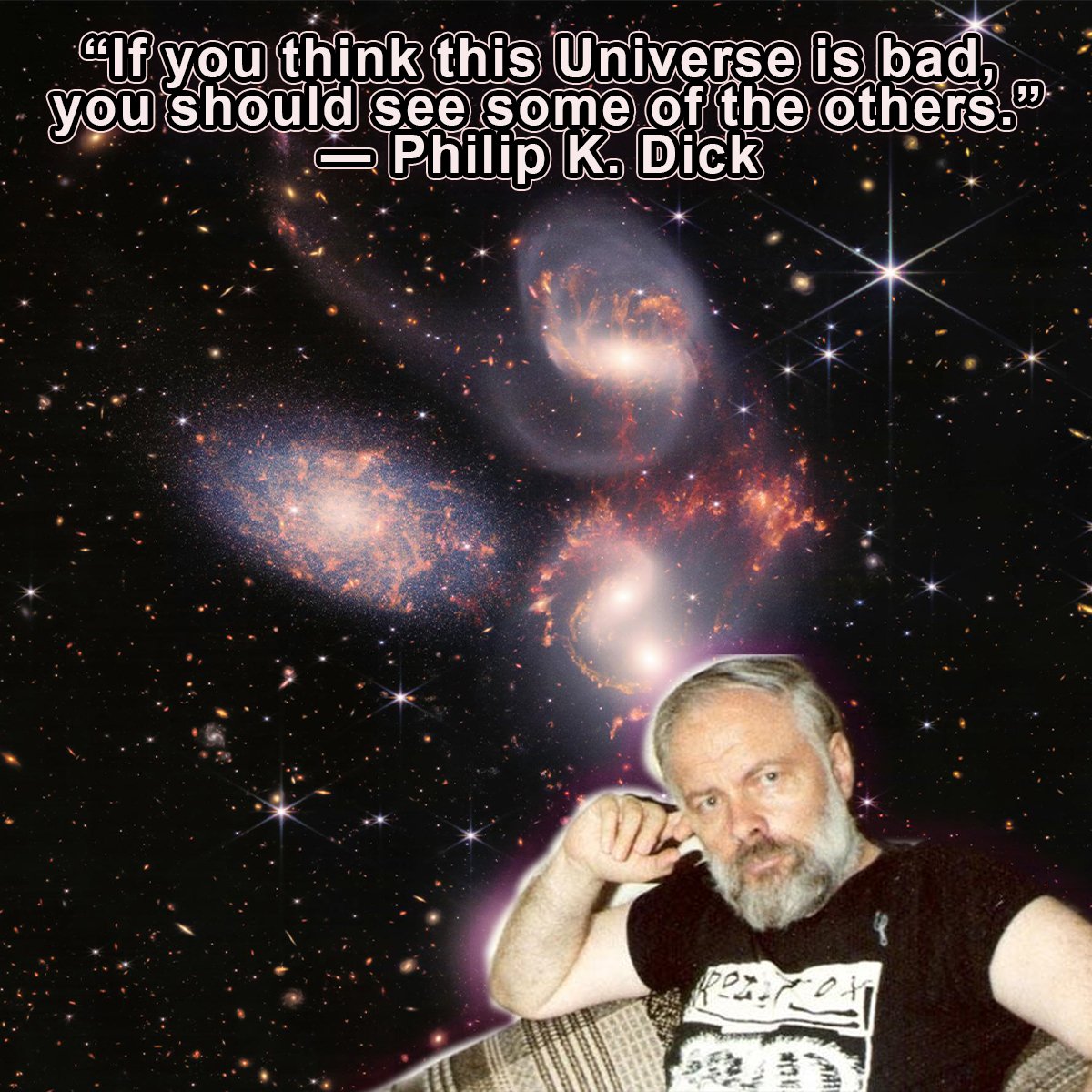 Okay, here's an analysis of the image, broken down into the requested theoretical sections where applicable. Given the image’s content and the quote attributed to Philip K. Dick, several of these lenses are particular...