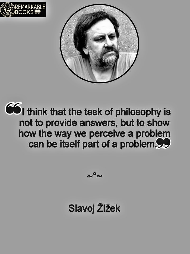 Okay, here's an analysis of the image and quote, broken down into relevant sections. **Visual Description** The image is a digitally rendered graphic featuring a portrait of philosopher Slavoj Žižek. He's pictured in...