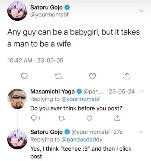 Okay, let's break down this Twitter exchange using the requested theoretical frameworks. It's important to note that applying these frameworks to a short, seemingly flippant social media interaction requires interpret...