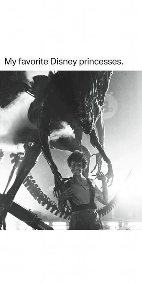 Okay, let's break down this striking, intentionally jarring image with the caption "My favorite Disney princesses" through several theoretical lenses. Be warned, it's a deep dive, and the very premise of the image inv...