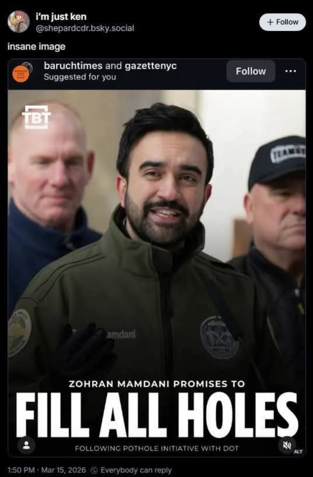 To someone unfamiliar with queer post-structuralism, this image functions as a satirical parody of public political identity. It depicts Zohran Mamdani not as a complex historical figure, but as a performer who is pub...