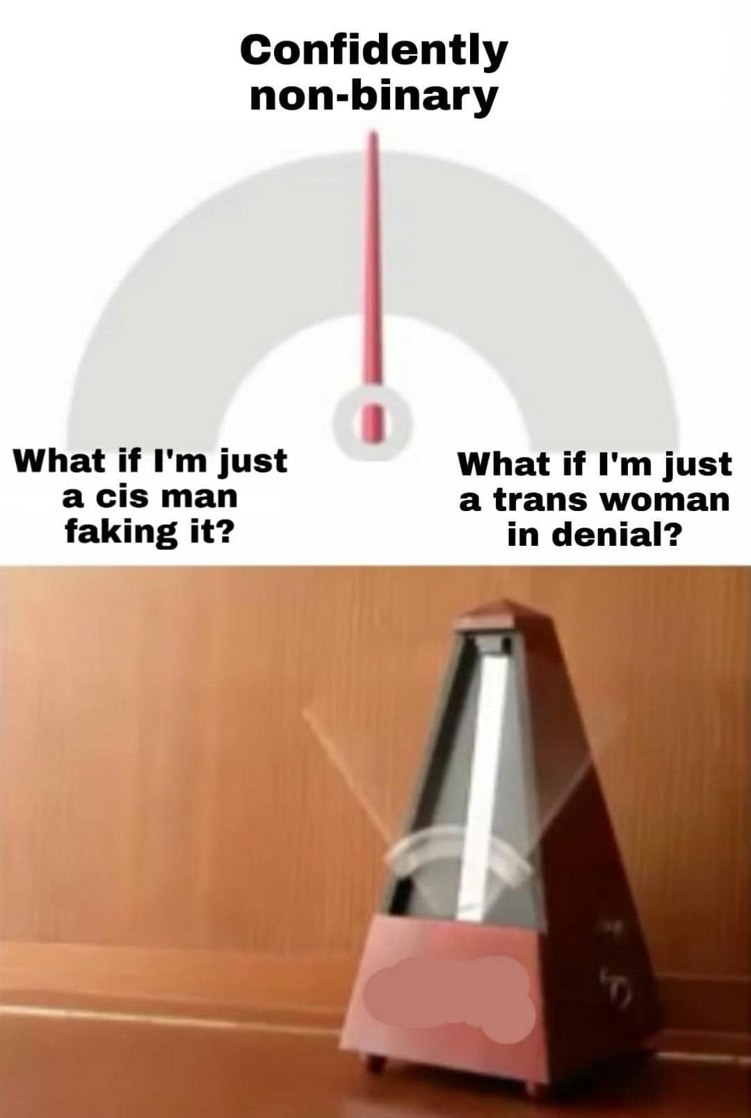 Okay, let's break down this image through several critical theory lenses. ## Visual Description The image depicts a projector casting a red beam of light onto a pale wooden surface. The beam is centered around a circu...