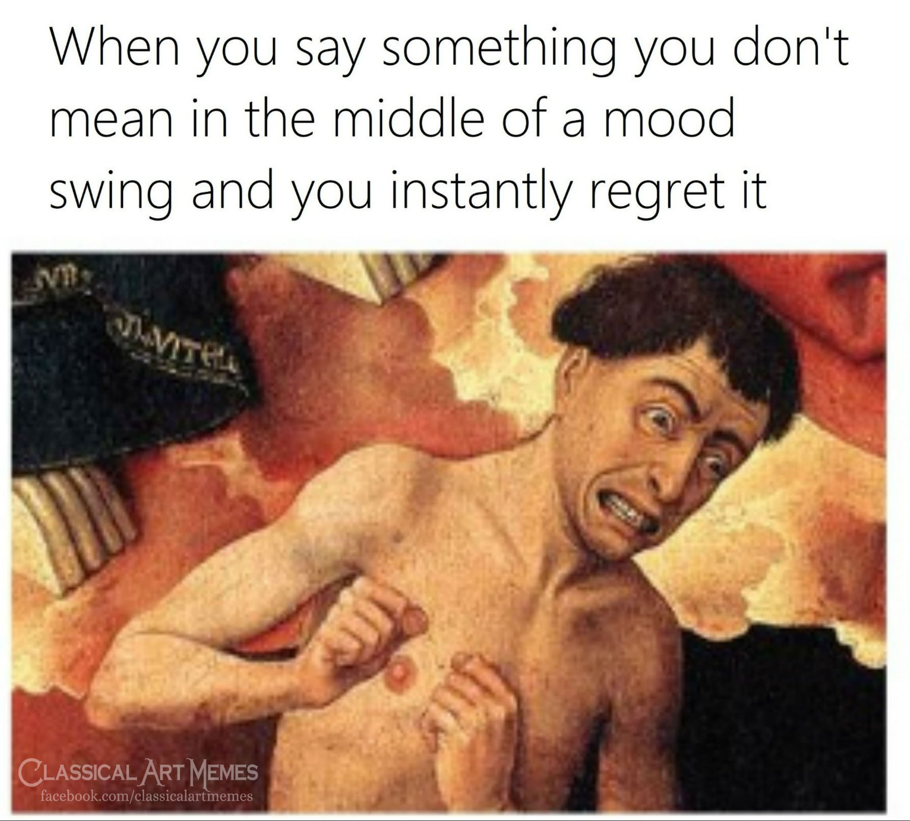 Okay, let's break down this meme through various theoretical lenses. **1. Visual Description** The image is a detail from a painting depicting a dramatic scene. It features a muscular man, likely from a classical or R...