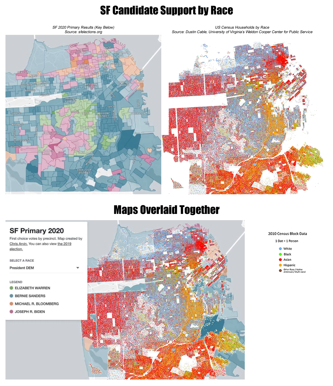 Okay, let's break down this fascinating map overlay with the requested analytical lenses. ## **Visual Description** The image presents a series of maps of San Francisco overlaid onto each other. The base map appears t...