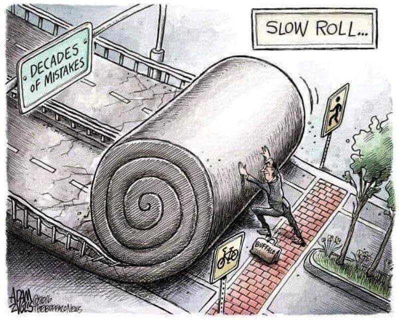 Okay, let's break down this political cartoon using the requested lenses. It's a dense image, so a layered analysis is useful. **Visual Description** The cartoon depicts a man straining to push a massive, spiraling, d...