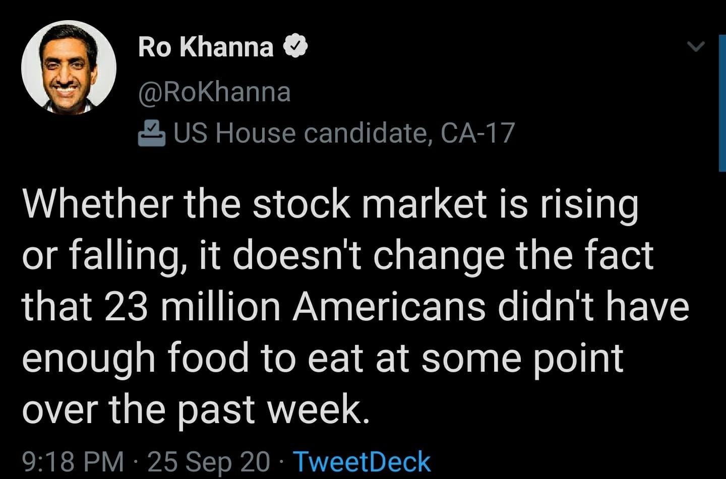 Okay, let's break down this Tweet from Ro Khanna through the lenses you've requested. Note that some of these lenses will be more applicable and richer in analysis than others, and I’ll be upfront about that. ## Visua...
