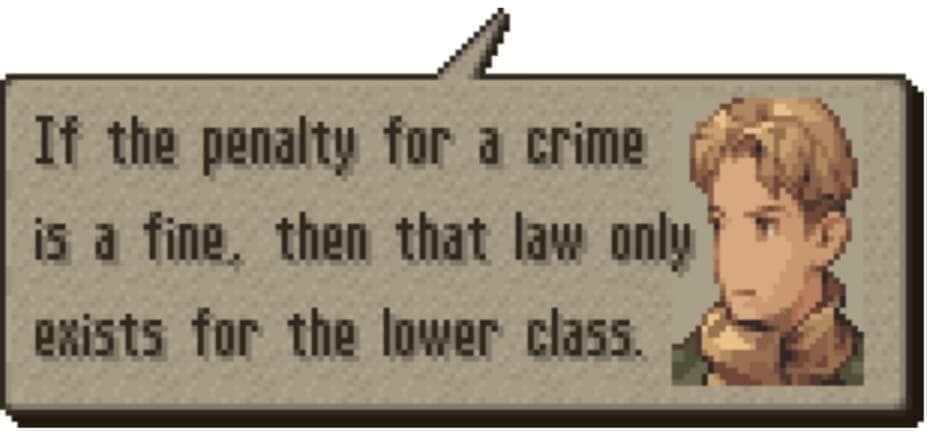 Okay, let's break down the image and its statement through the requested theoretical lenses. **Visual Description** The image presents a pixelated graphic in the style of a classic role-playing game (RPG). The graphic...