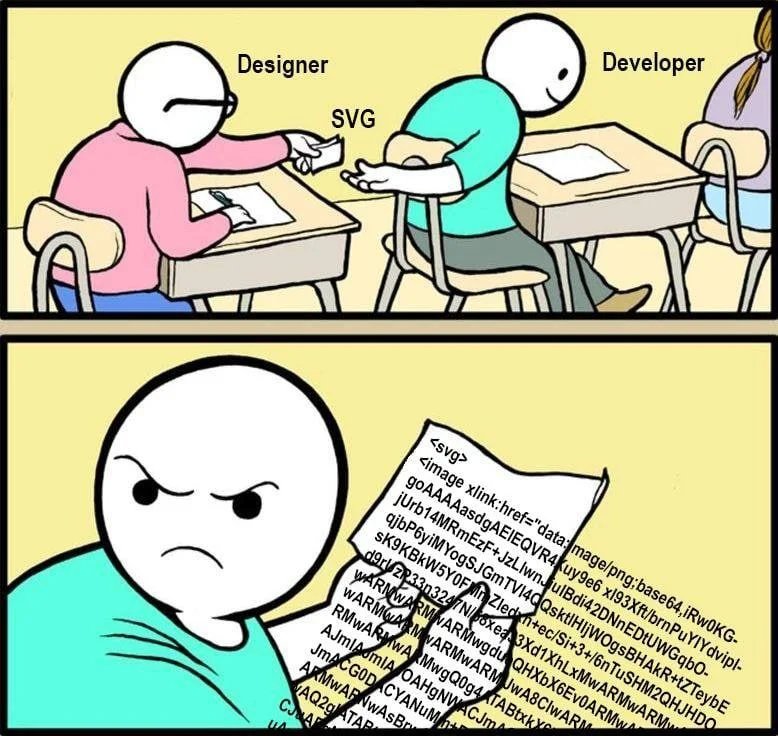 Okay, let's break down this image through a series of analytical lenses, as requested. **Visual Description** The image is a two-panel cartoon depicting a classic tension between designers and developers. * **Panel 1...