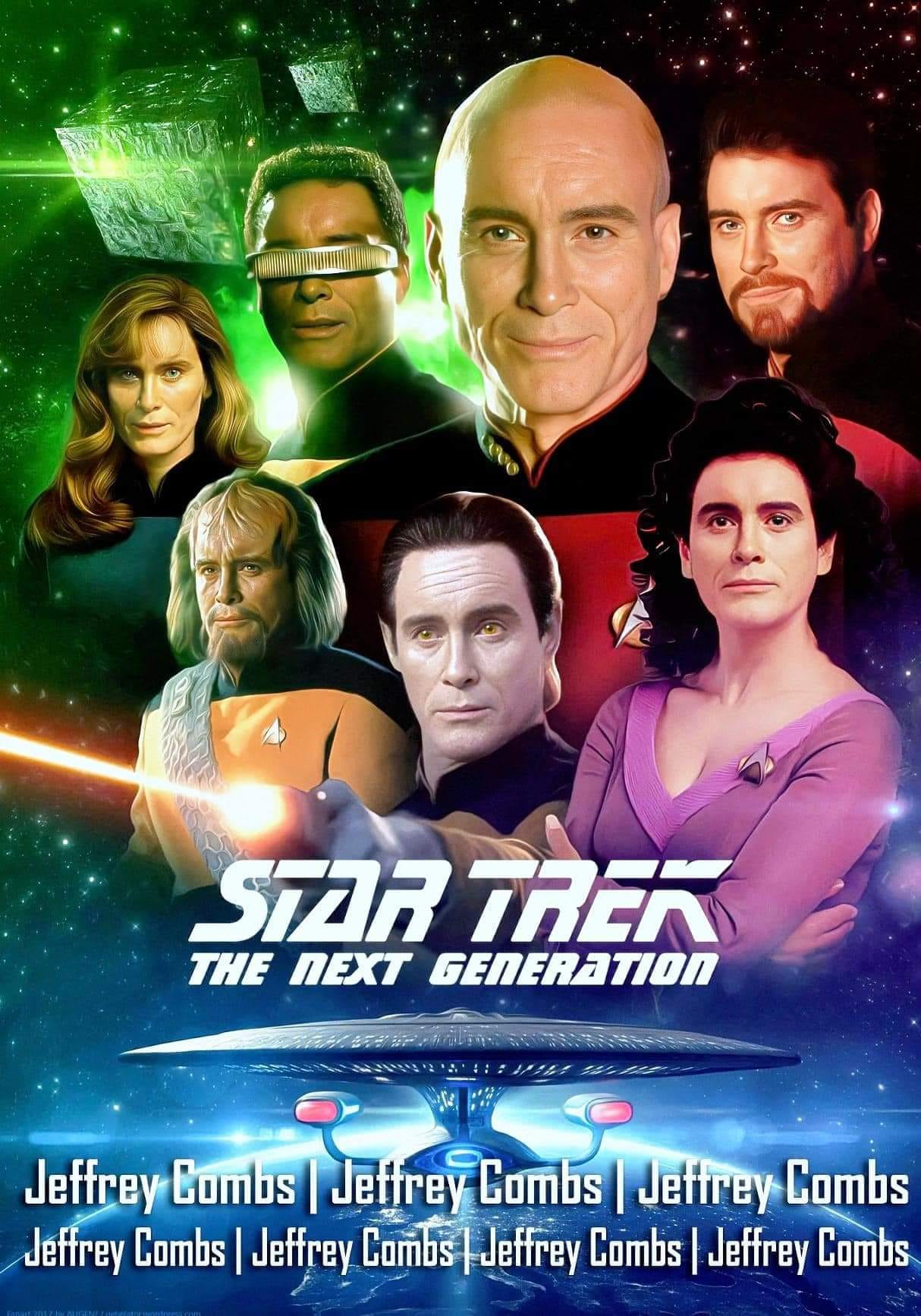 Okay, let's break down the "Star Trek: The Next Generation" promotional poster using the requested theoretical lenses. Given the nature of the image and the series it represents, several of these lenses will be more f...