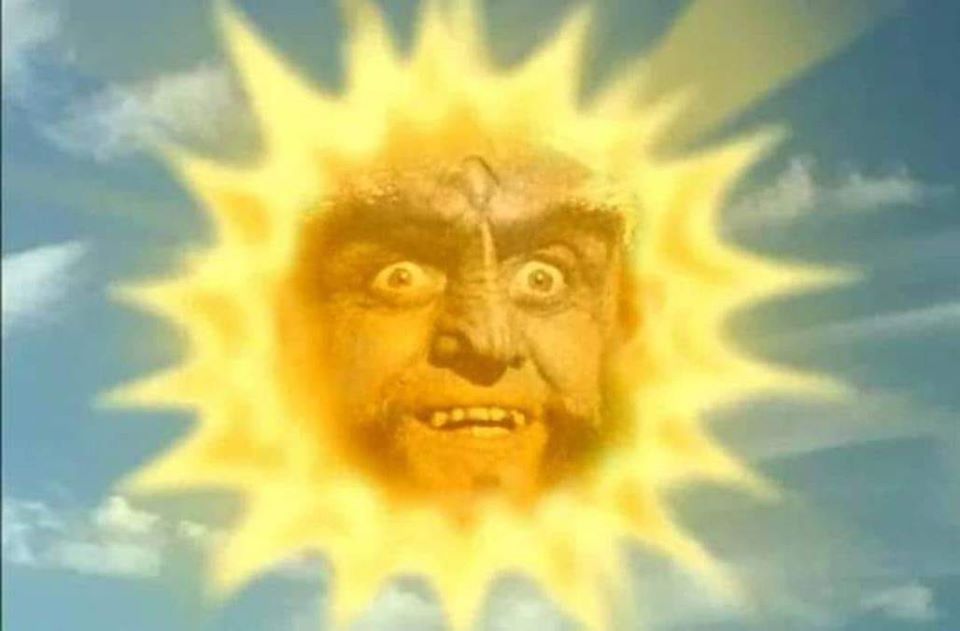 Okay, let's break down this... arresting image of a human face imposed over a sun-like radiance through several theoretical lenses. ## Visual Description The image depicts a strikingly unconventional representation of...