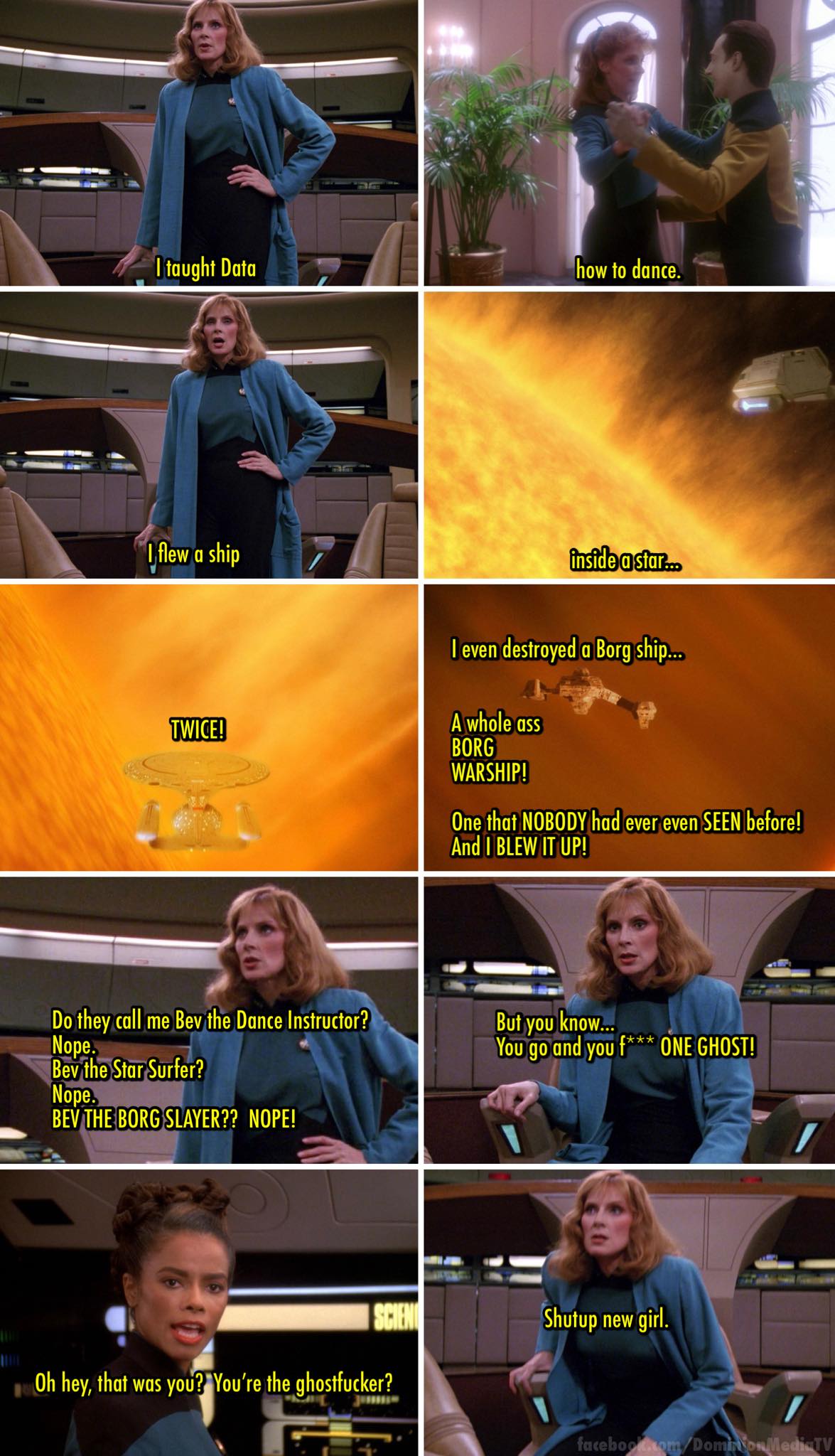 Okay, let's break down this image sequence from *Star Trek: Voyager* using the frameworks you've requested. This is a *very* intense and layered sequence, so the analysis will be substantial. I'll focus on the element...