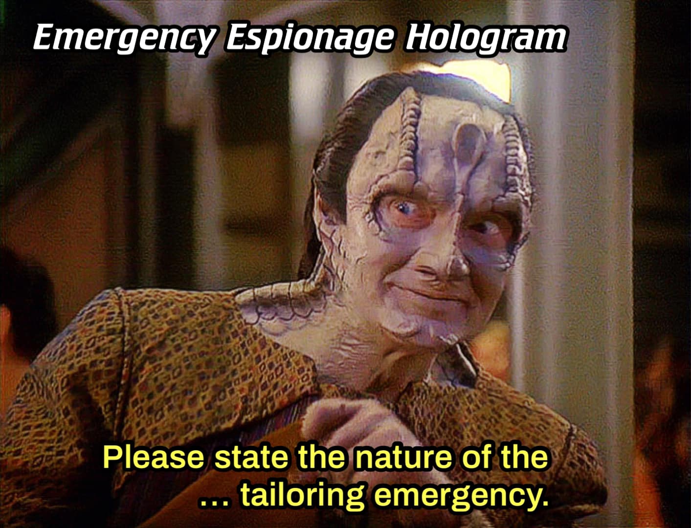 Okay, let's break down this intriguing image with the requested theoretical lenses. The image is clearly a still from Star Trek: Deep Space Nine, featuring the character Gul Dukat, known for his complex and often vill...