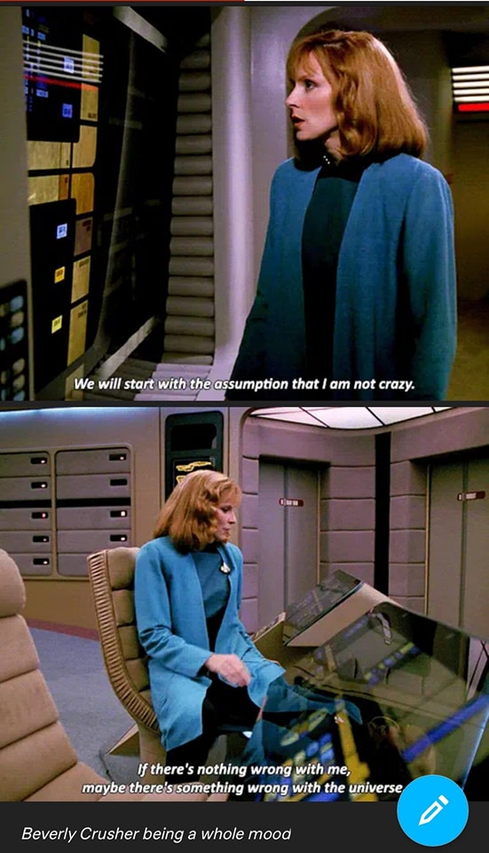 Okay, let's break down this image of Beverly Crusher from *Star Trek: The Next Generation* through the lenses you've requested. I'll include sections only where the topic is relevant. **Visual Description** The image...