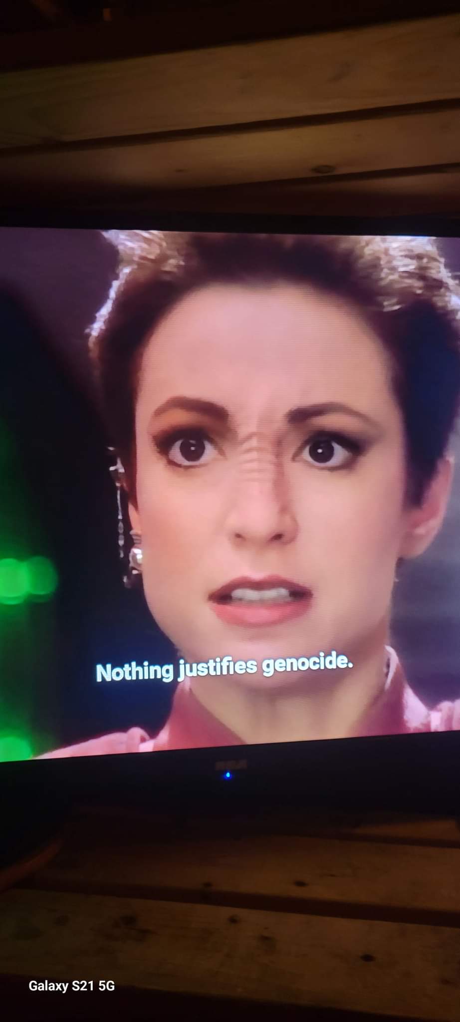 The meme is a screenshot from the Star Trek: The Next Generation episode "The