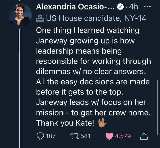 Okay, here's an analysis of the provided social media post by Alexandria Ocasio-Cortez, broken down into the requested theoretical sections. I will omit sections where the post doesn't strongly lend itself to that par...