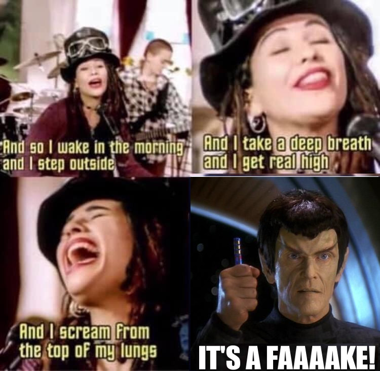 Okay, let's break down this meme/image collage through the lenses of several theoretical frameworks. **Visual Description** The image is a four-panel meme utilizing screenshots from different sources. * **Panel 1:** A...