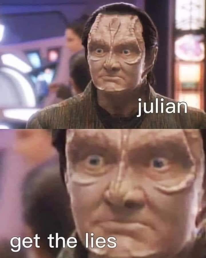 Okay, let's break down this meme of Data from *Star Trek: The Next Generation* with the caption "get the lies" using the requested theoretical frameworks. I'll include sections *only* where the framework is relevant a...