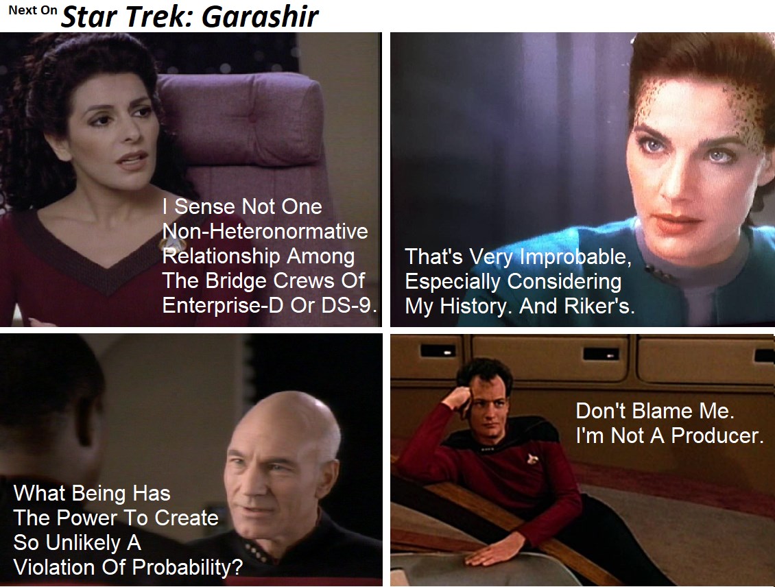 Okay, let's break down this intriguing image collage from "Star Trek" with the requested analytical frameworks. It's a dense set of statements and visuals, lending itself well to these approaches. **Visual Description...