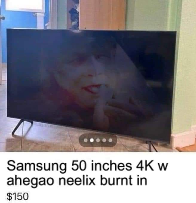 Okay, let's analyze this image of a listing for a damaged TV through various theoretical lenses. It's a complex scenario, so not all lenses will be equally applicable or deeply relevant, but I'll aim for a thorough ex...