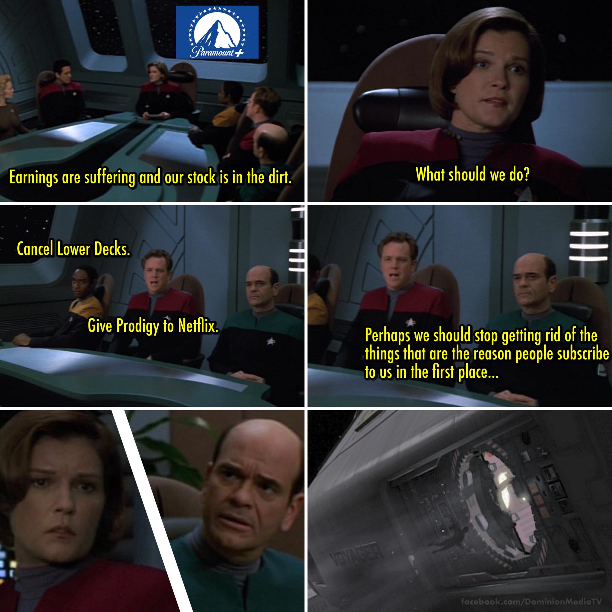 Okay, let's break down this meme using the requested theoretical frameworks. This is a layered meme, making a commentary on streaming service decision-making, and lends itself well to several of these analyses. ## Vis...