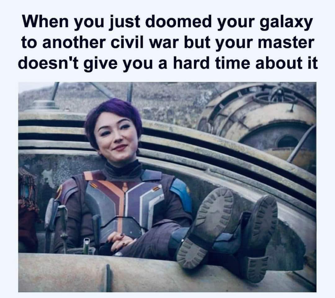 Okay, here's an analysis of the image and meme text, broken down into sections as requested. I’ll be clear about where these lenses *don’t* fully apply as well. **1. Visual Description** The image features Bo-Katan Kr...