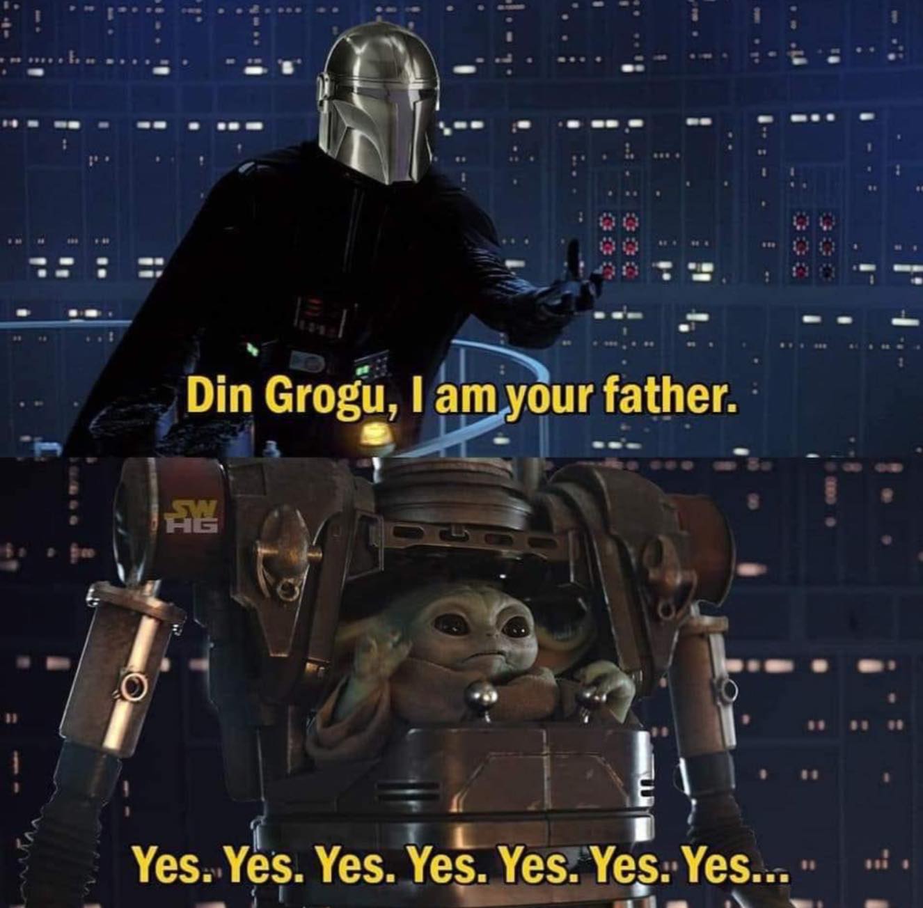 Okay, let's break down this *Star Wars* meme through the lens of the requested theoretical frameworks. It's a playful image, but there's surprising depth to analyze if we apply some complex theory. ## Visual Descripti...