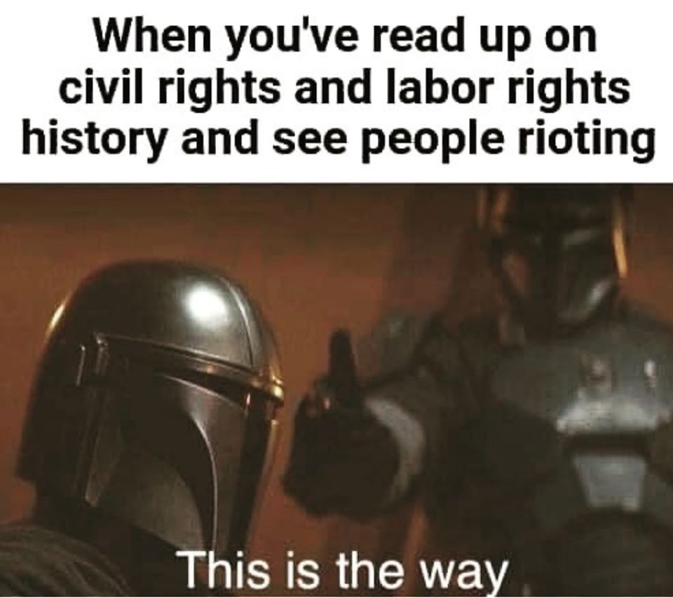 Okay, let's break down this meme through several theoretical lenses. It's a surprisingly complex image for a relatively simple joke! **Visual Description** The image features a still from *The Mandalorian*, depicting...