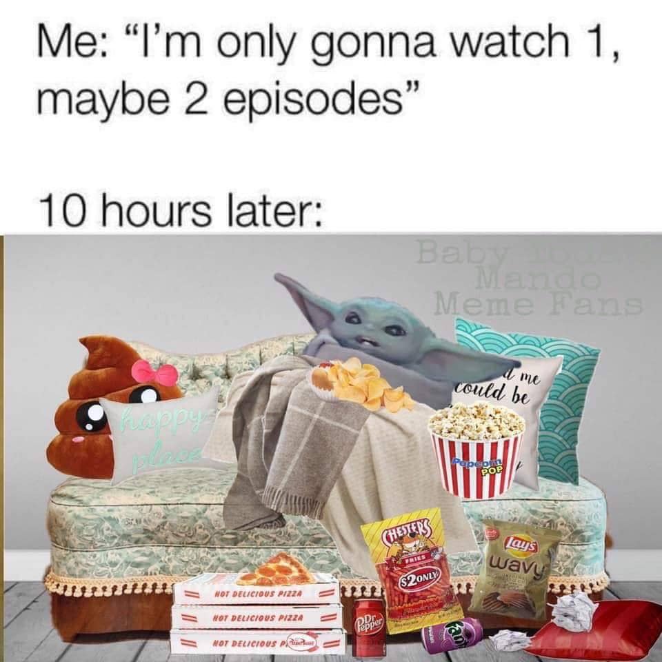 Okay, let's break down this meme using the requested theoretical lenses. ## Visual Description The meme is a two-panel image. The top panel shows text: “Me: I’m only gonna watch 1, maybe 2 episodes.” The bottom panel...