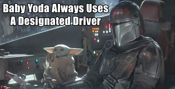 Okay, let's break down this image of "Baby Yoda" (Grogu) and the Mandalorian through the requested theoretical lenses. Given the image's context and the implied humor of the caption ("Baby Yoda Always Uses A Designate...