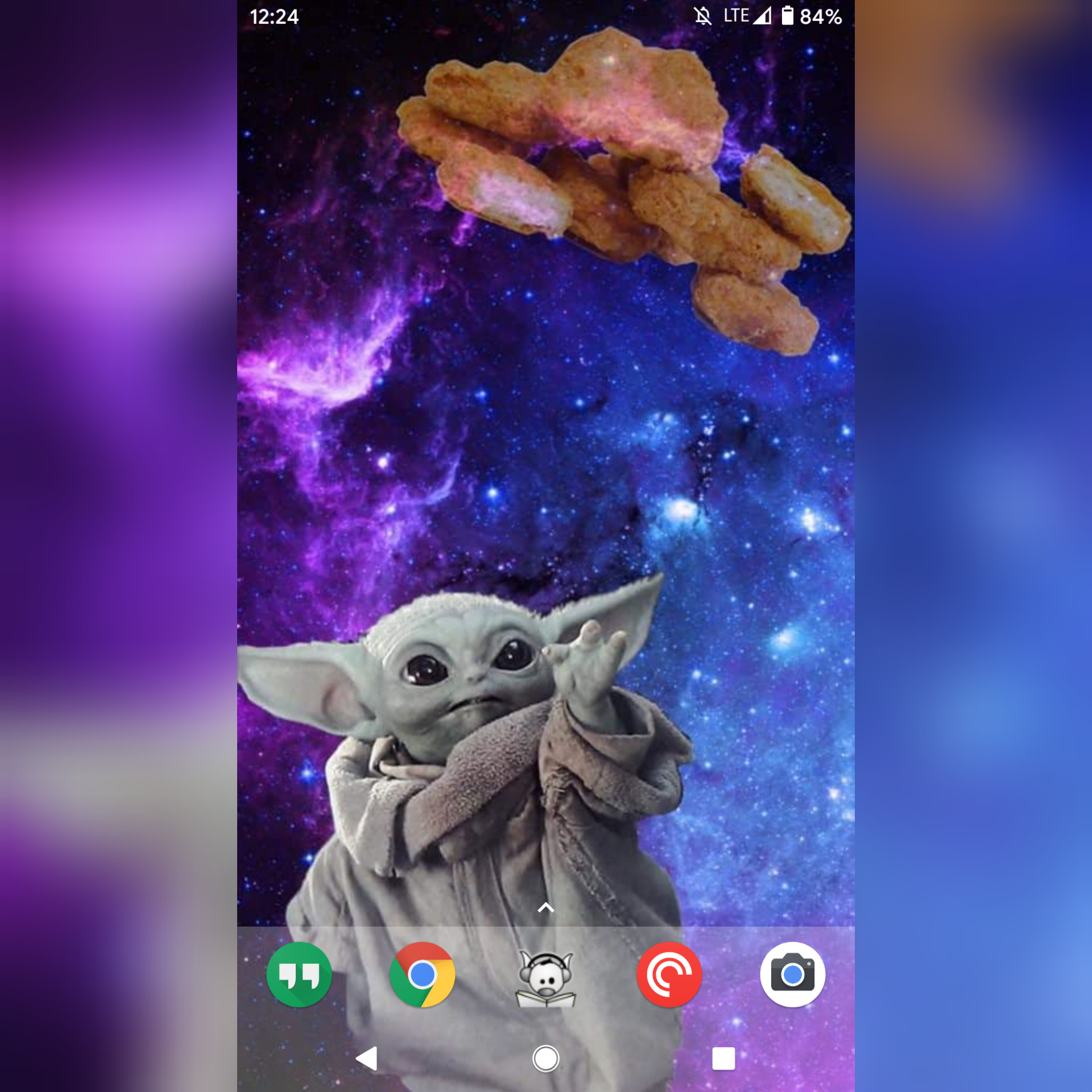 Okay, let's break down this phone screen image through several analytical lenses. **Visual Description** The image is a phone screen capture. It showcases a digitally composed image set as the background. The backgrou...