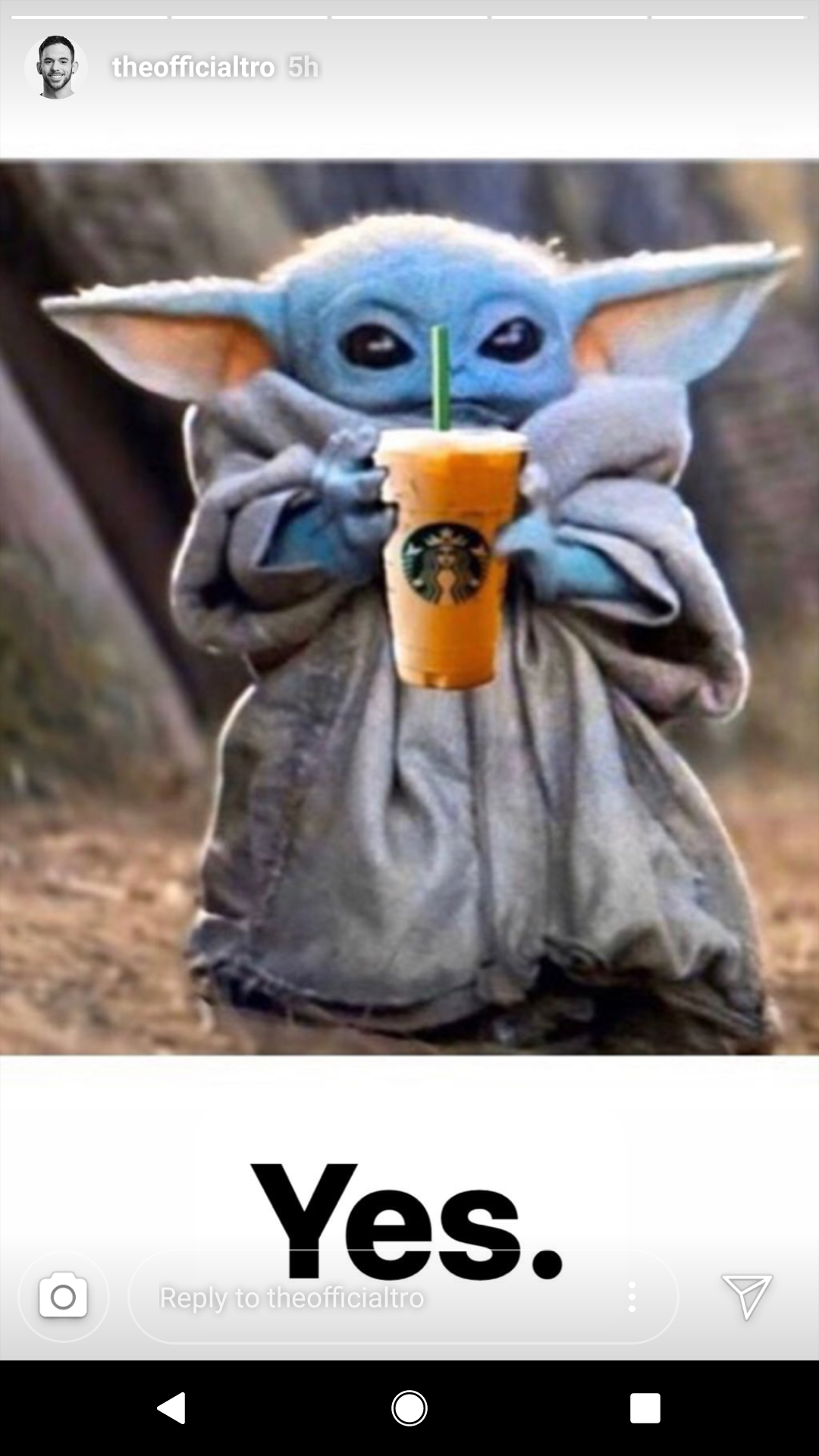 Okay, let's break down this image/Instagram post with some theoretical lenses. **Visual Description** The image features “Baby Yoda” (Grogu) from the Disney+ series *The Mandalorian*. It's a close-up shot of the chara...