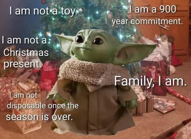 Okay, let's break down this image of "Baby Yoda" (Grogu) with overlaid text, applying several theoretical lenses. **Visual Description** The image features Grogu (a character from *The Mandalorian* series) as a centra...
