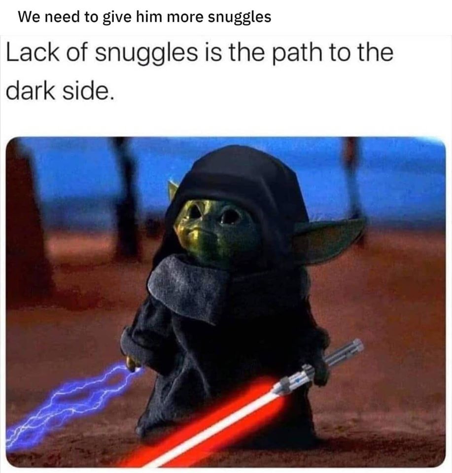 Okay, let's break down this image and its accompanying text through several theoretical lenses. ## Visual Description The image features a digitally manipulated version of "Grogu," commonly known as "Baby Yoda" from t...