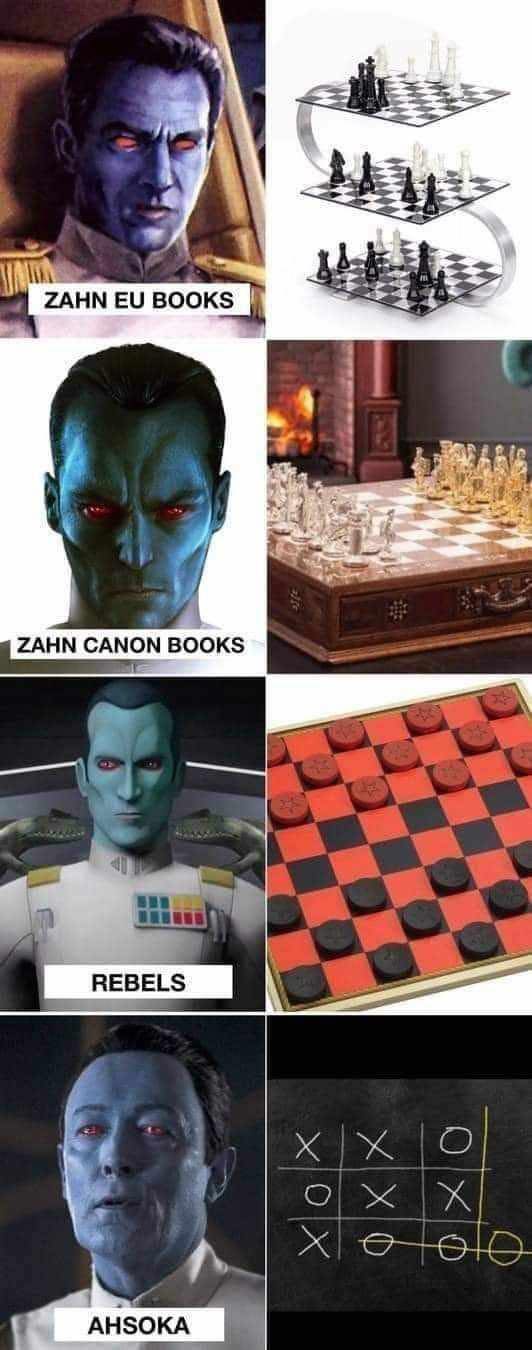 Okay, let's break down this image grid featuring Grand Admiral Thrawn through a variety of critical lenses. I'll organize it into sections based on which lenses are most applicable, and explain my reasoning. Given the...