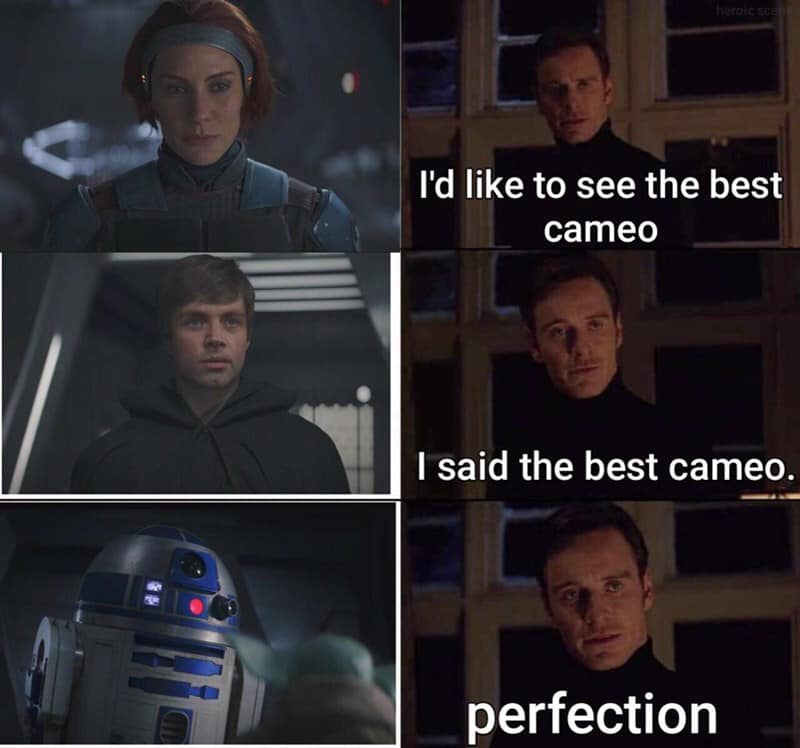 Okay, let's break down this meme using the requested theoretical frameworks. It's a layered meme, playing on expectations and fandom responses. ## Visual Description The meme is a four-panel image collage using scenes...