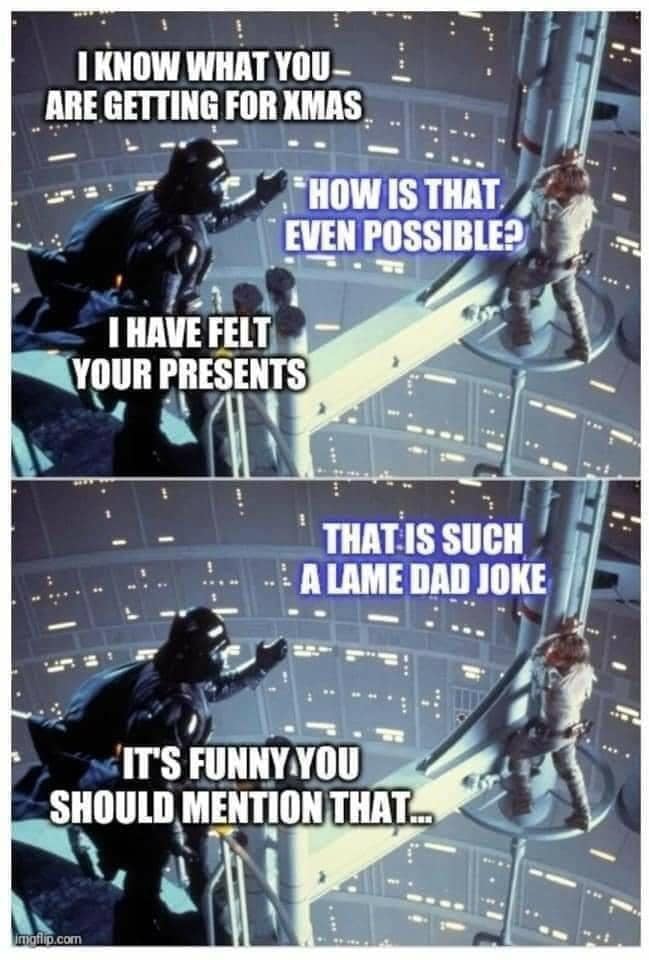 Okay, let's break down this meme through various theoretical lenses. **Visual Description** The image is a two-panel meme utilizing stills from *Star Wars: The Empire Strikes Back*. The first panel shows Darth Vader r...