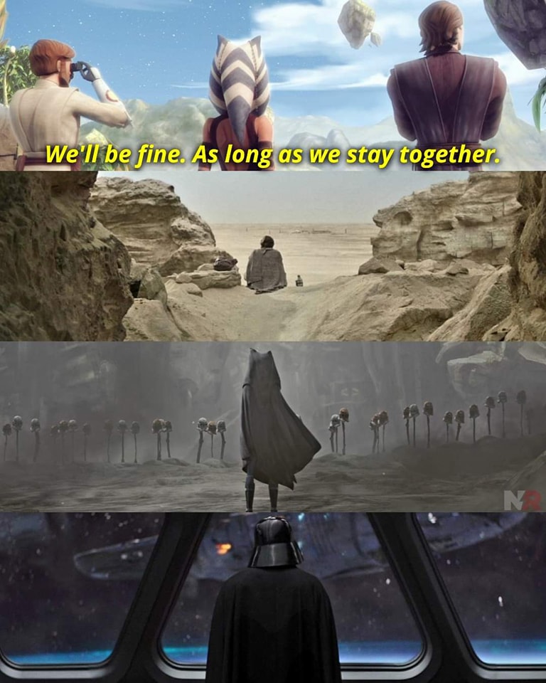 Okay, let's break down this image from *Ahsoka* with the requested analytical lenses. It's a complex image ripe for these kinds of analyses, so I’ll try to be thorough. **Visual Description** The image is a composite,...