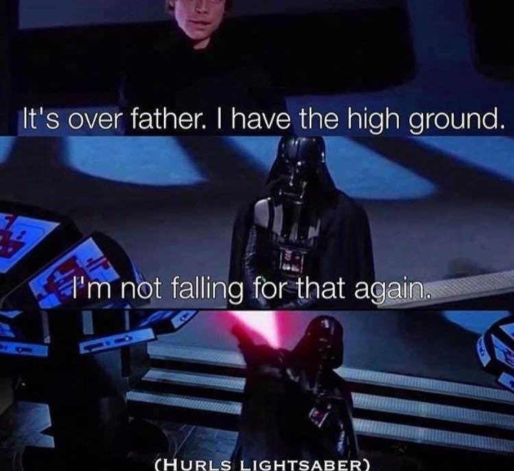 Okay, let's break down this image, a meme from the *Star Wars* prequel/original trilogy, through the lenses you've requested. It's a surprisingly rich image for analysis! **Visual Description** The image is a three-pa...