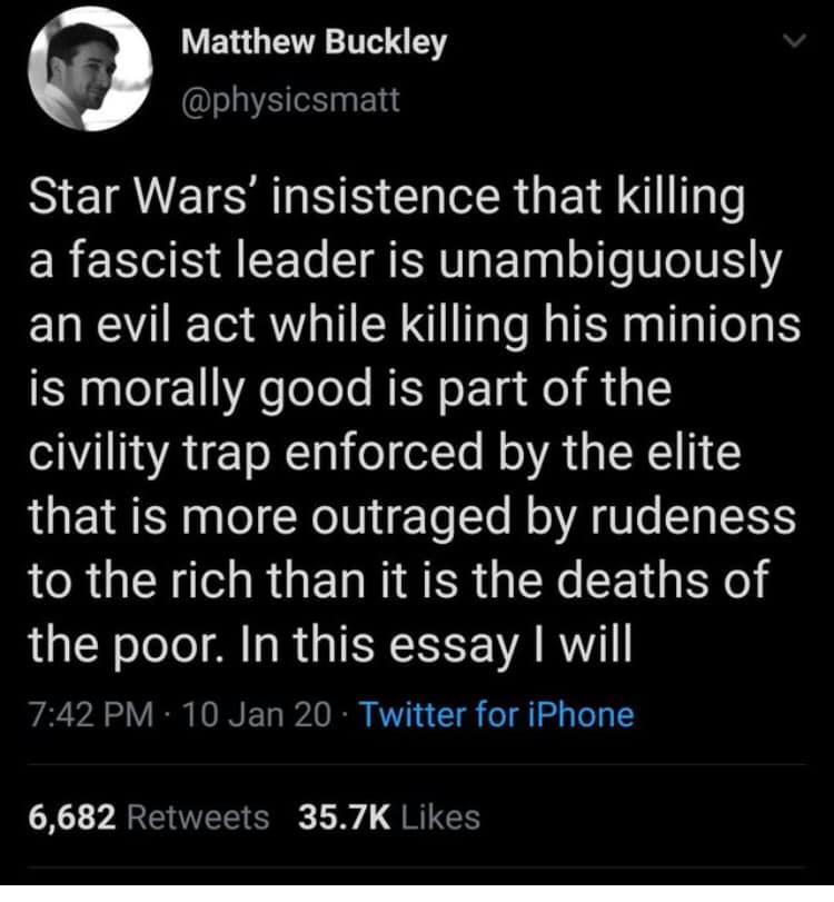 Okay, let's break down this tweet through the lenses of various critical theories. It's a dense statement, and lends itself to multiple interpretations. I will organize the analysis into the requested sections, only i...