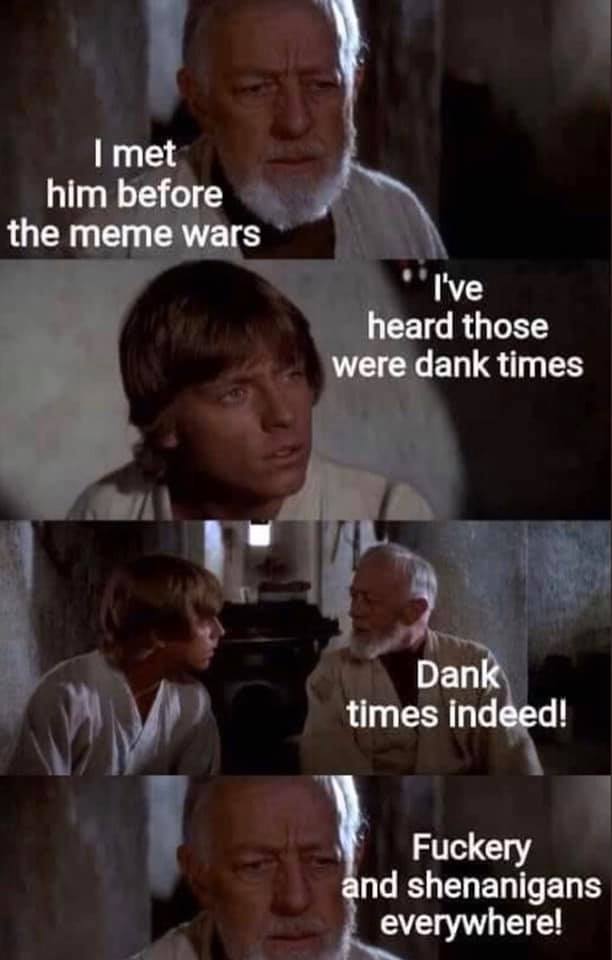 Okay, let's break down this meme (a series of panels from *Star Wars: Episode III – Revenge of the Sith*) through a few theoretical lenses, as requested. I'll focus on the most relevant ones, and if a section feels fo...