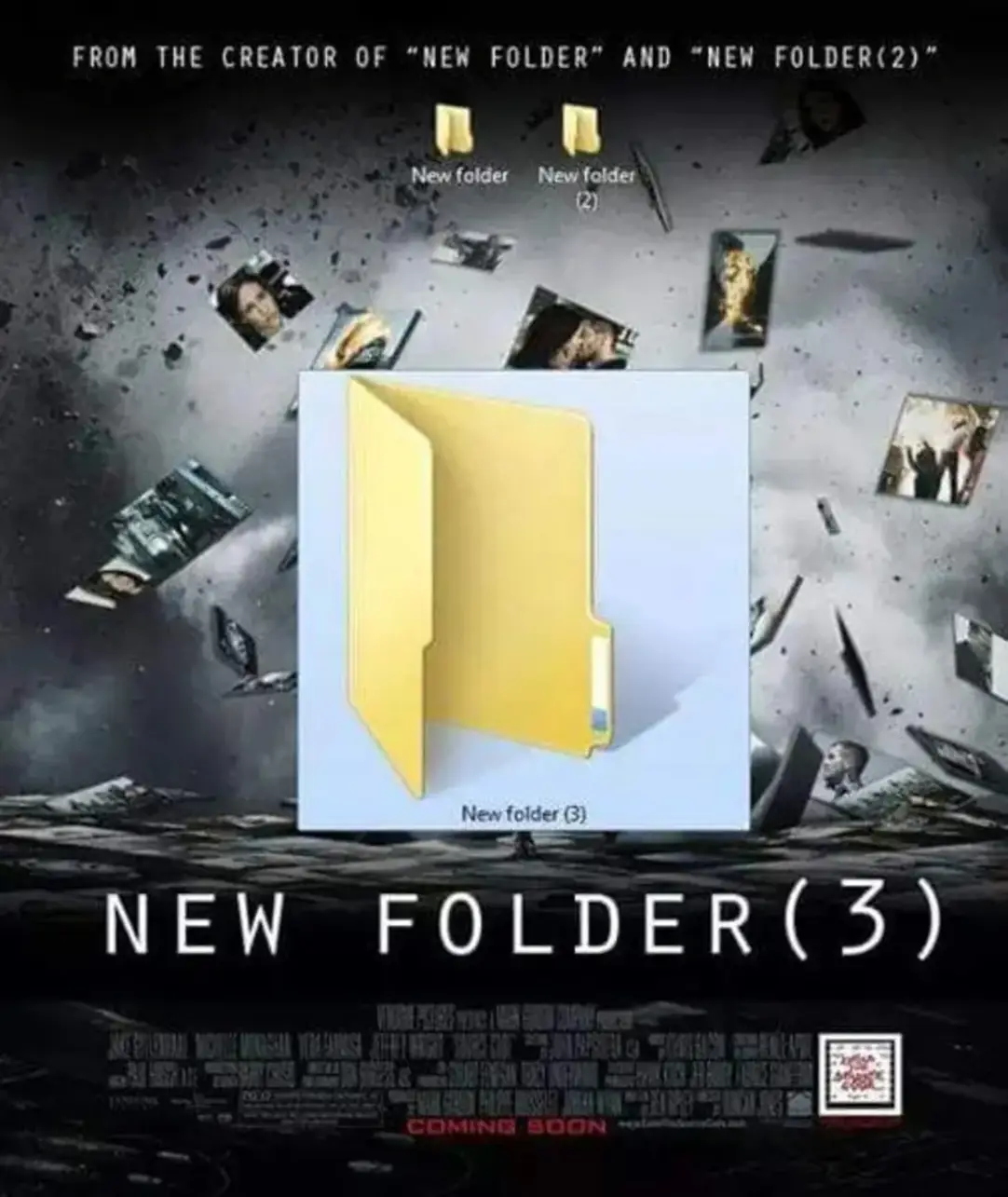Okay, let's break down this intriguing poster for "New Folder (3)" through the lenses you've provided. Given the poster's minimalist and conceptual nature, some of these analyses will be more speculative, focusing on...