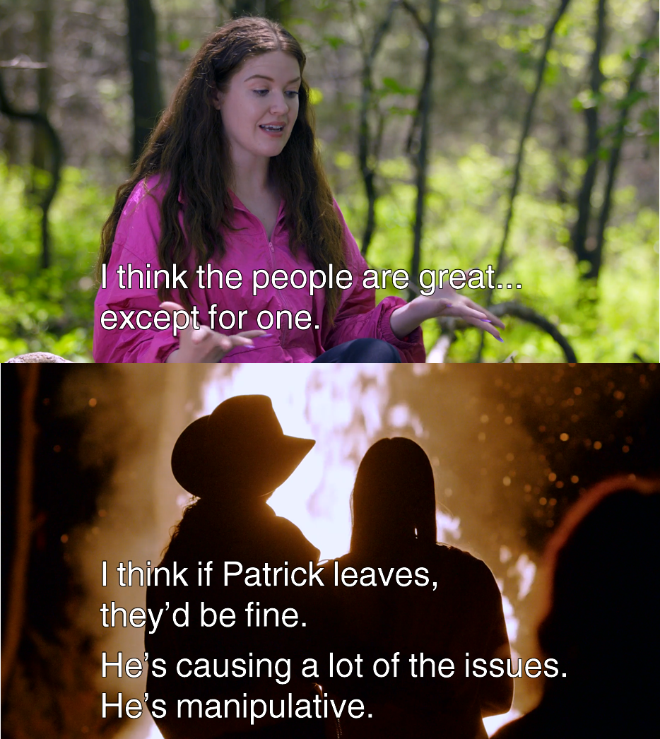 Okay, let's break down this image and its implied context through several theoretical lenses. This seems to be a screenshot from a reality TV show, likely *Survivor*, given the setting and implied interpersonal drama....