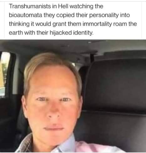 Okay, let's break down this meme, titled "Transhumanists in Hell watching the bioautomata they copied their personality into thinking it would grant them immortality roam the earth with their hijacked identity," throu...