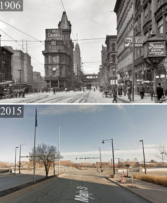 Okay, let's break down this comparison of Main Street images (1906 vs. 2015) through the lenses you’ve requested. I'll organize it by section, covering only those topics that genuinely apply, and will indicate where a...