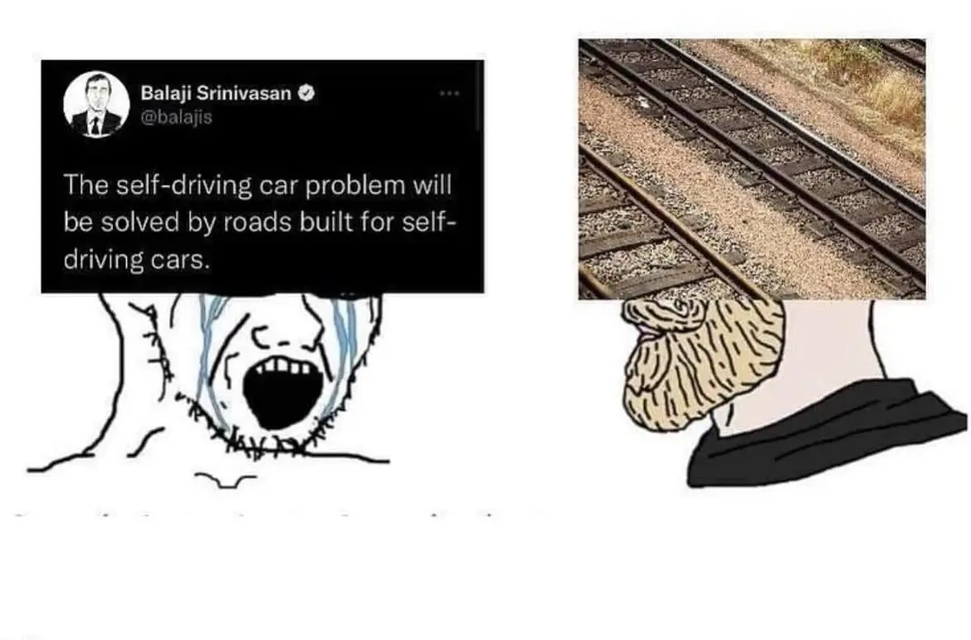 Okay, let's break down this image (a tweet from Balaji Srinivasan) using the requested theoretical frameworks. It's a complex meme, so some frameworks will be more applicable than others. **Visual Description** The im...